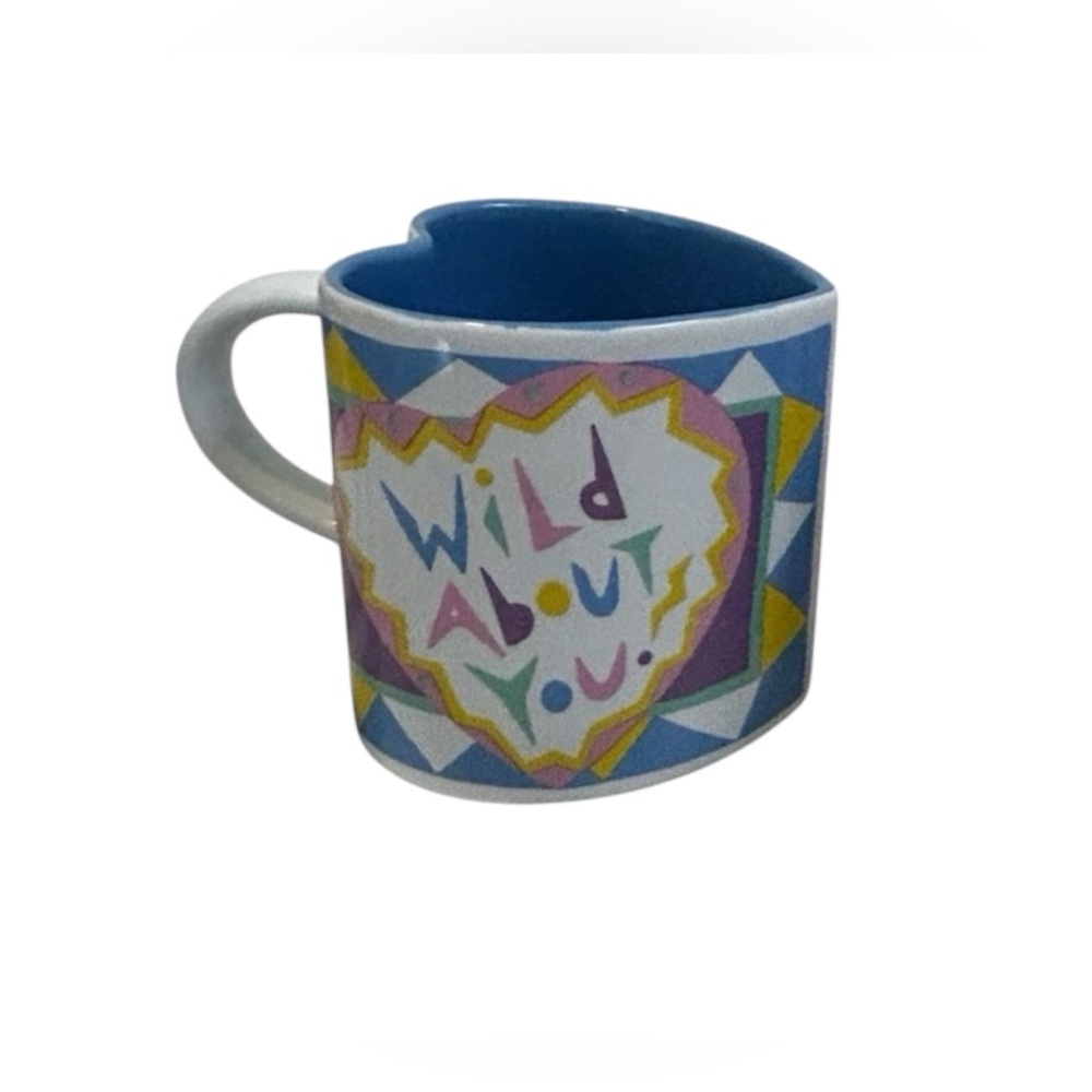 VINTAGE HEART SHAPED MUG ‘WILD ABOUT YOU’ 1993 FIJI GRAPHICS - Picture 2 of 5